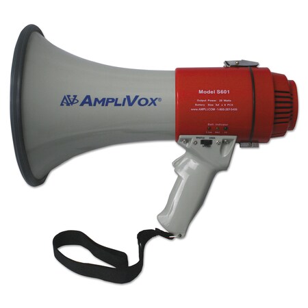 Amplivox Sound Systems MityMeg Piezo Dynamic Megaphone, 20W, 1/2 mi Range S601R